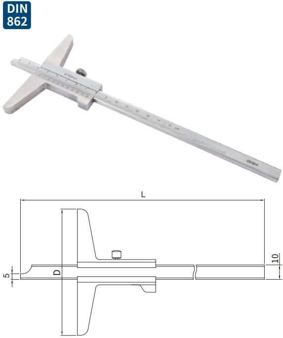 Штангенглубиномер 0-12&quot; 0,0001&quot; нониусный 3001-2905-A Dasqua