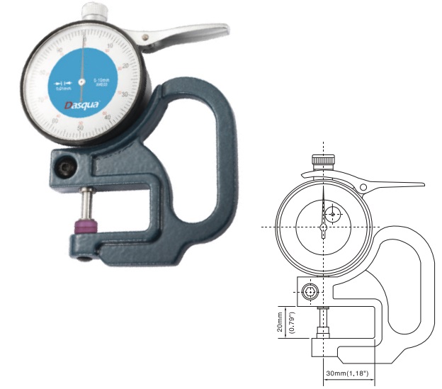 Толщиномер 0-0,5&quot; 0,0005&quot; индикаторный 5842-4105 Dasqua